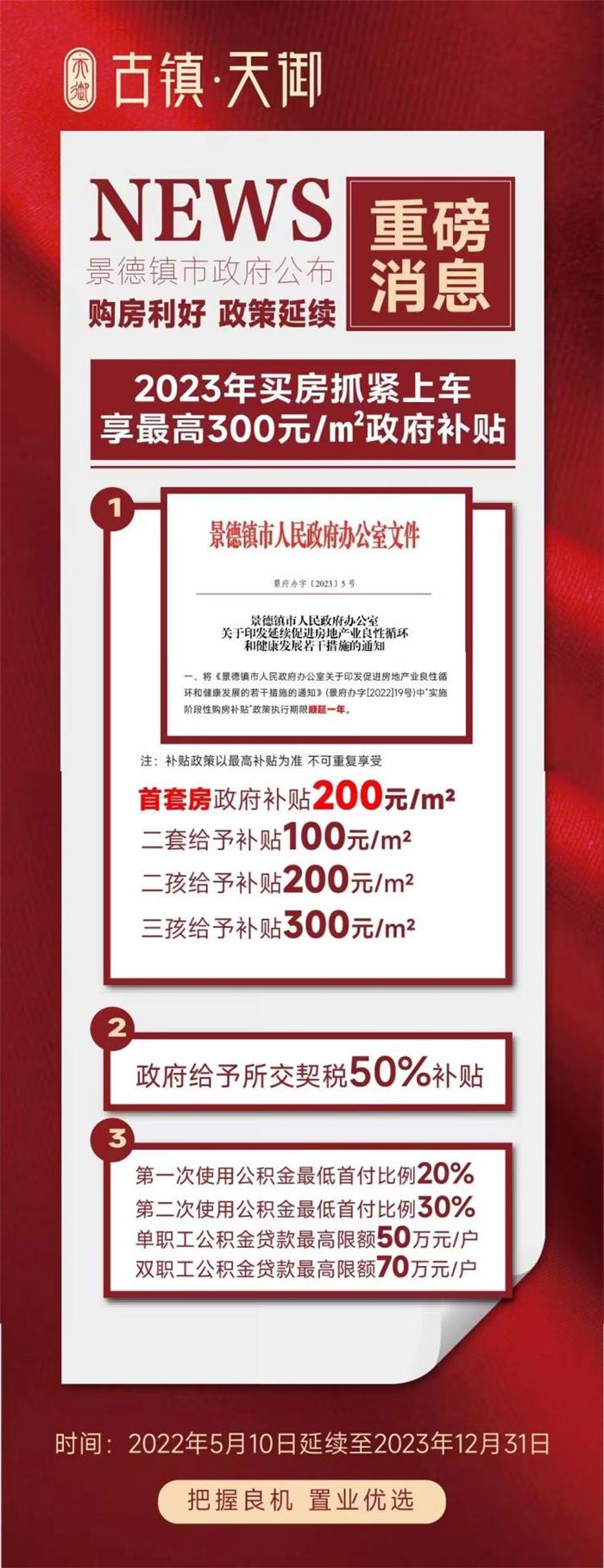 古鎮(zhèn)投資 | 輕松買房！景德鎮(zhèn)購房補(bǔ)貼政策延期一年